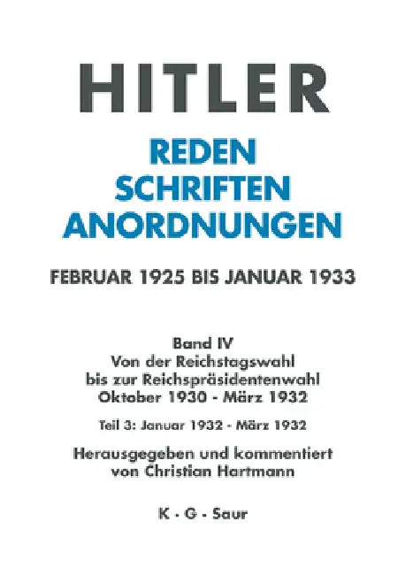 Buy Januar Bis März 1932 (English, Christian Hartmann) Online at Best Price - BookBajar