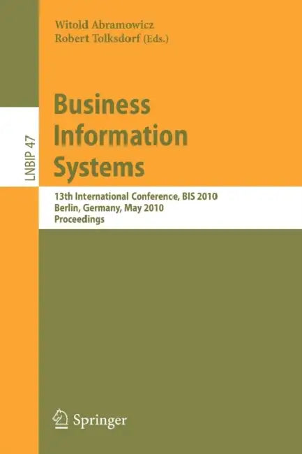 Buy Business Information Systems (English, Witold Abramowicz | Robert Tolksdorf) Online at Best Price - BookBajar