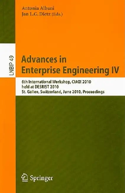 Buy Advances in Enterprise Engineering IV (English, Antonia Albani | Jan Dietz) Online at Best Price - BookBajar