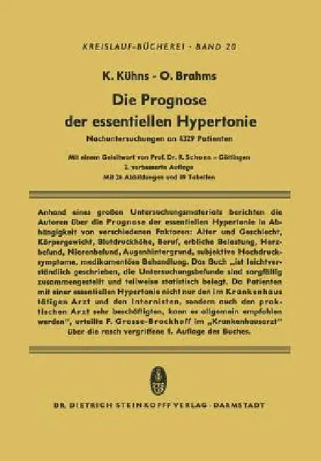 Buy Die Prognose Der Essentiellen Hypertonie (English, Klaus Kühns | R. Schoen | Otto Brahms) Online at Best Price - BookBajar