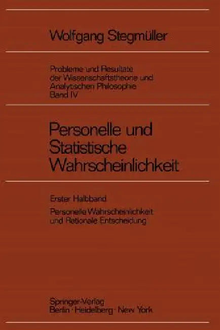 Buy Personelle Und Statistische Wahrscheinlichkeit (English, Wolfgang Stegmüller) Online at Best Price - BookBajar