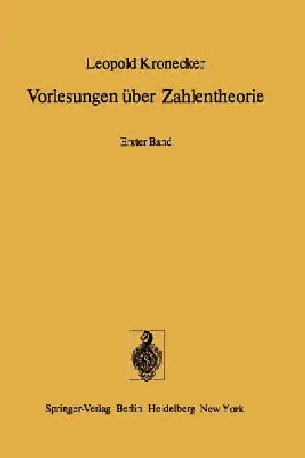 Vorlesungen Über Zahlentheorie (English, L. Kronecker | K. Hensel | K. Hensel) - Image 1 - BookBajar
