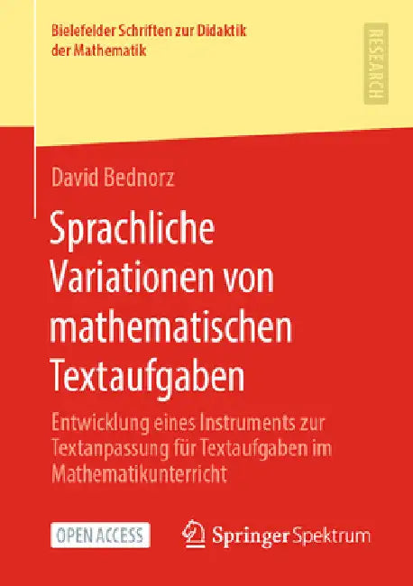 Sprachliche Variationen Von Mathematischen Textaufgaben (English, David Bednorz) - Image 1 - BookBajar