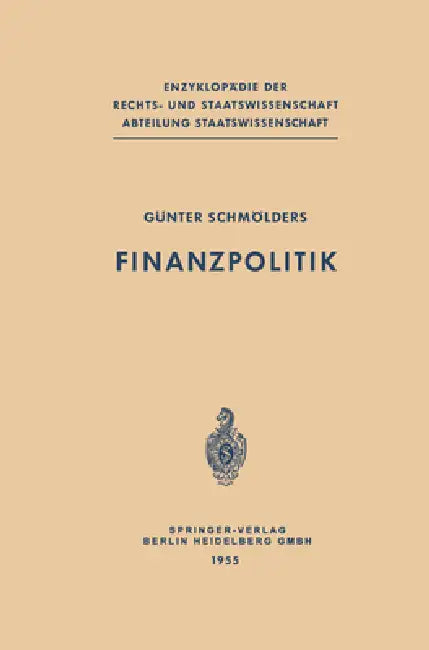Finanzpolitik (English, Günter Schmölders) - Image 1 - BookBajar