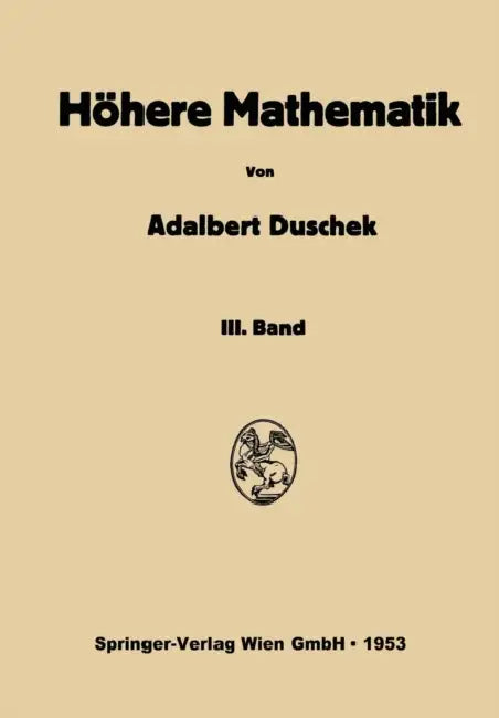 Vorlesungen Über Höhere Mathematik (English, Adalbert Duschek) - Image 1 - BookBajar