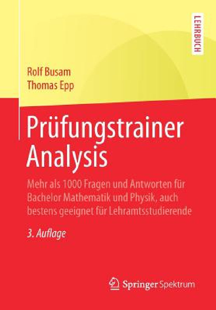 Buy Prüfungstrainer Analysis (English, Rolf Busam | Thomas Epp) Online at Best Price - BookBajar