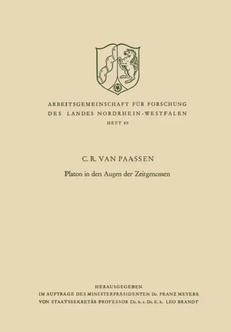Platon in Den Augen Der Zeitgenossen (English, C. R. Van Paassen) - Image 1 - BookBajar