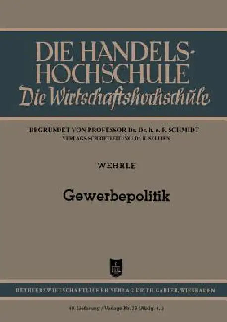 Gewerbepolitik (English, Emil Wehrle) - Image 1 - BookBajar