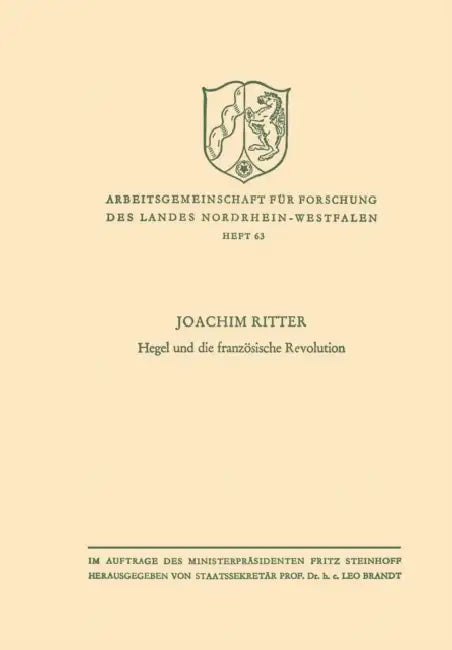 Buy Hegel Und Die Französische Revolution (English, Joachim Ritter) Online at Best Price - BookBajar