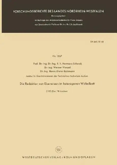 Die Reduktion Von Eisenerzen Im Heterogenen Wirbelbett (English, Hermann Schenck) - Image 1 - BookBajar