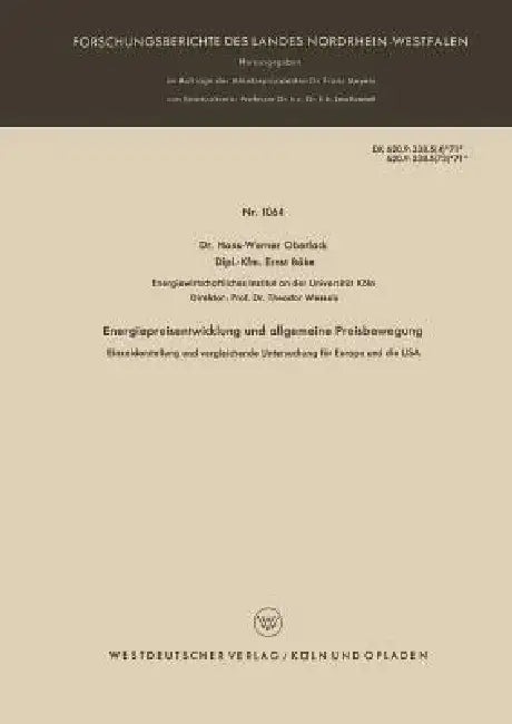 Buy Energiepreisentwicklung Und Allgemeine Preisbewegung (English, Hans-Werner Oberlack) Online at Best Price - BookBajar