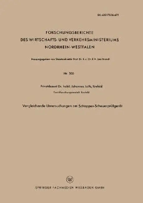 Vergleichende Untersuchungen Am Schopper-Scheuerprüfgerät (English, Johannes Juilfs) - Image 1 - BookBajar
