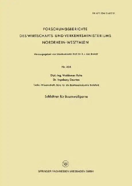 Buy Schlichten Für Baumwollgarne (English, Waldemar Rohs) Online at Best Price - BookBajar
