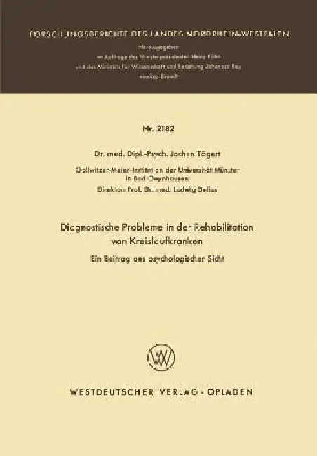 Buy Diagnostische Probleme in Der Rehabilitation Von Kreislaufkranken (English, Jochen Trägert) Online at Best Price - BookBajar