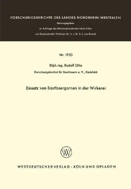 Einsatz von Bastfasergarnen in der Wirkerei (English, Rudolf Otto) - Image 1 - BookBajar