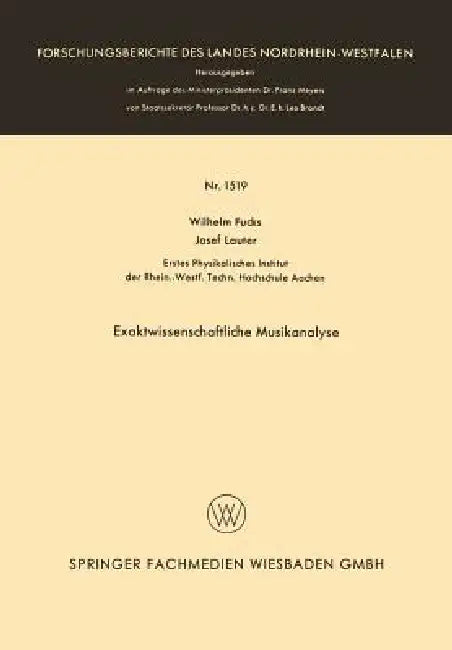 Exaktwissenschaftliche Musikanalyse (English, Wilhelm Fucks) - Image 1 - BookBajar