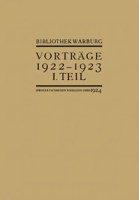 Buy Vorträge Der Bibliothek Warburg (English, Bibliothek Warburg) Online at Best Price - BookBajar