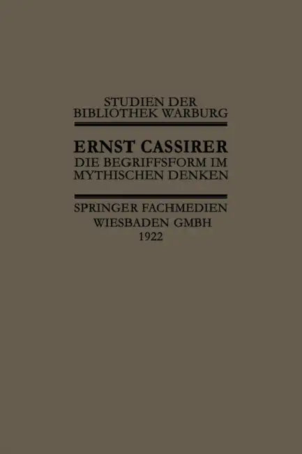 Die Begriffsform Im Mythischen Denken (English, I. Cassirer) - Image 1 - BookBajar