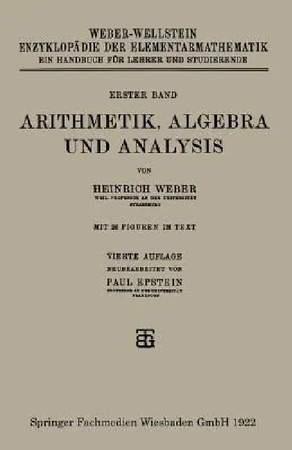 Buy Arithmetik, Algebra Und Analysis (English, Heinrich Weber | Paul Epstein) Online at Best Price - BookBajar