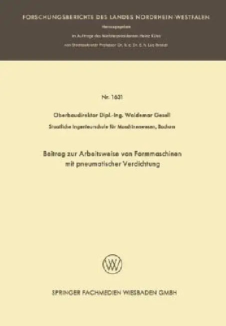 Buy Beitrag Zur Arbeitsweise Von Formmaschinen Mit Pneumatischer Verdichtung (English, Waldemar Gesell) Online at Best Price - BookBajar