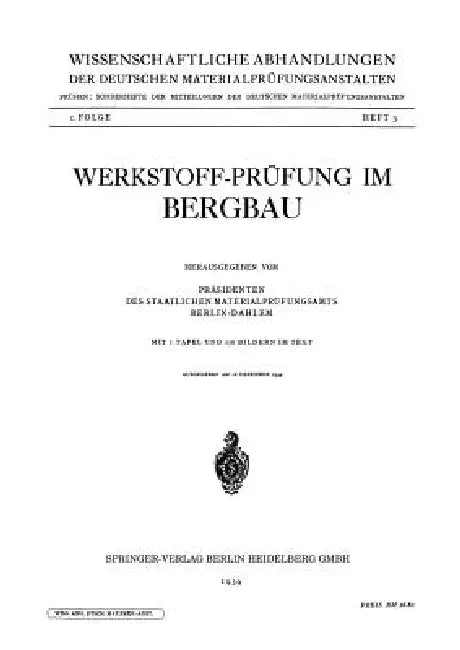 Buy Werkstoff-Prüfung Im Bergbau (English, Kenneth A. Loparo) Online at Best Price - BookBajar