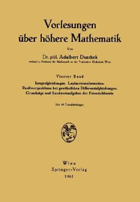 Buy Vorlesungen Über Höhere Mathematik (English, Adalbert Duschek) Online at Best Price - BookBajar