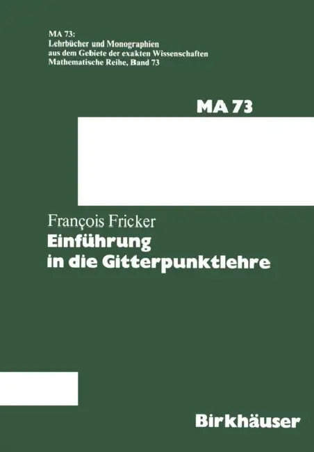 Buy Einführung in Die Gitterpunktlehre (English, F. Fricker) Online at Best Price - BookBajar