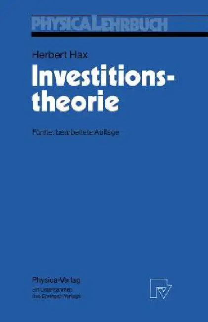 Buy Investitionstheorie (English, Herbert Hax) Online at Best Price - BookBajar