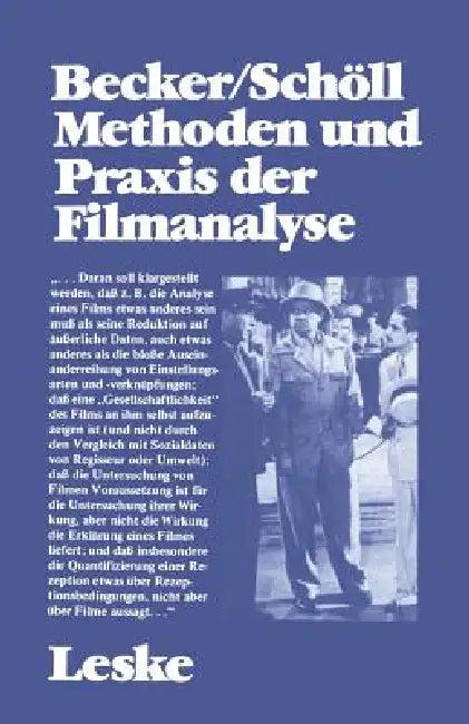 Buy Methoden Und PRAXIS Der Filmanalyse (English, Wolfgang Becker | Norbert Schöll) Online at Best Price - BookBajar