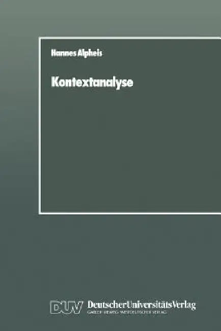 Kontextanalyse (English, Hannes Alpheis) - Image 1 - BookBajar
