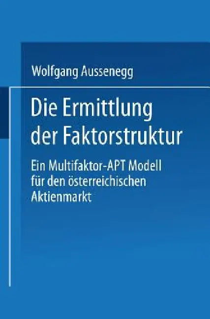 Die Ermittlung Der Faktorstruktur (English, Wolfgang Aussenegg) - Image 1 - BookBajar