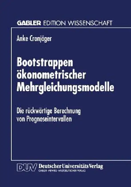 Bootstrappen Ökonometrischer Mehrgleichungsmodelle (English, Anke Cronjäger) - Image 1 - BookBajar