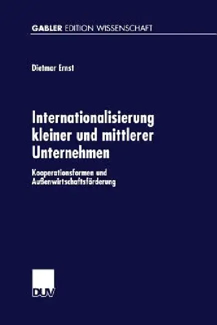 Internationalisierung Kleiner Und Mittlerer Unternehmen (English, Dietmar Ernst) - Image 1 - BookBajar