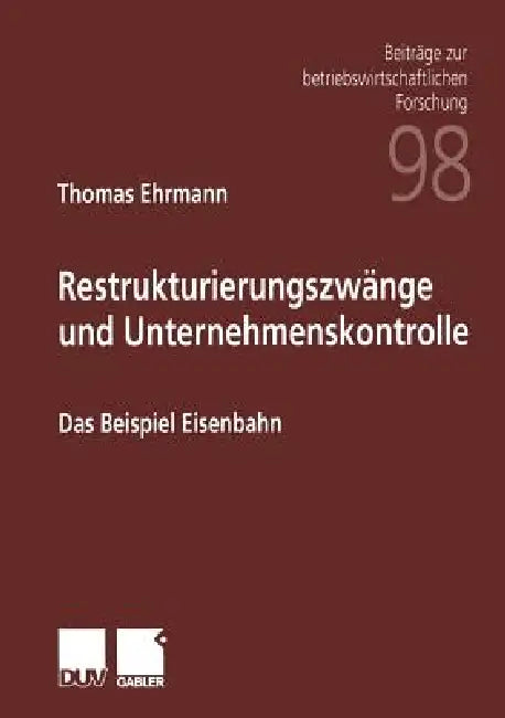 Restrukturierungszwänge Und Unternehmenskontrolle (English, Thomas Ehrmann) - Image 1 - BookBajar