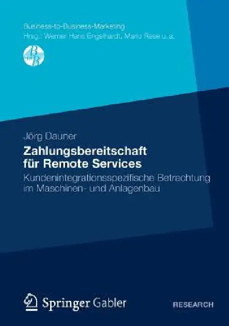 Zahlungsbereitschaft Für Remote Services (English, Jörg Dauner) - Image 1 - BookBajar