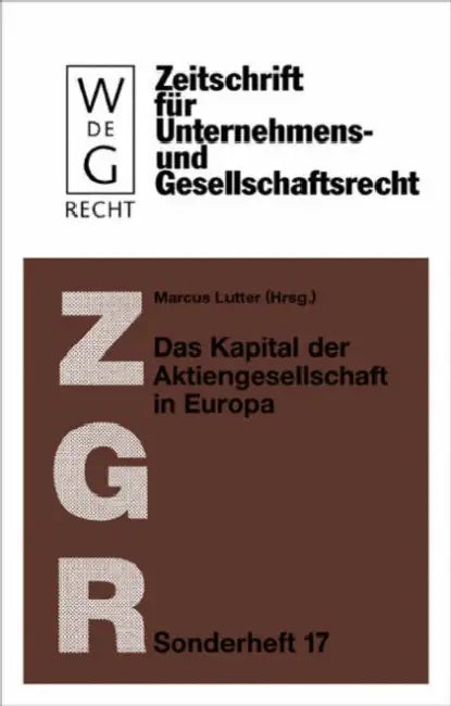 Buy Das Kapital der Aktiengesellschaft in Europa (English, Marcus Lutter) Online at Best Price - BookBajar