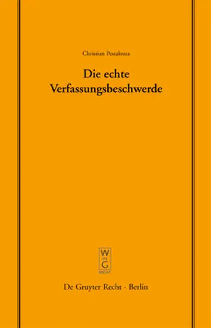Buy Die Echte Verfassungsbeschwerde (English, Christian Pestalozza) Online at Best Price - BookBajar